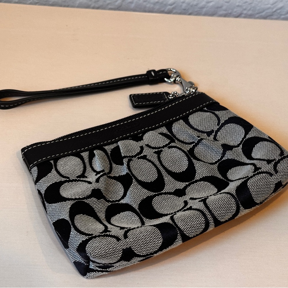 Coach Black and Gray Clutch Wristlet